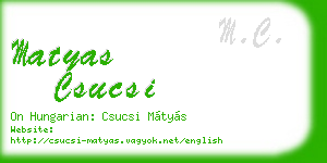 matyas csucsi business card