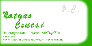 matyas csucsi business card